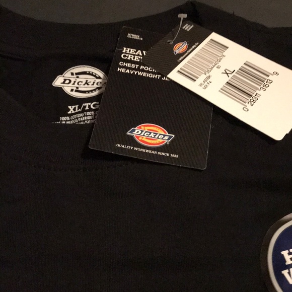 Dickies Black Mens Heavy Weight Tee SZ XL - Picture 4 of 6